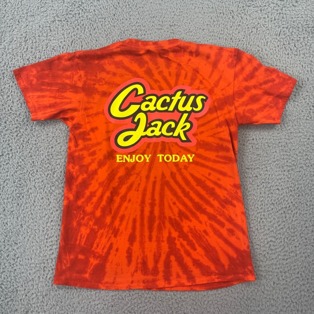 Travis Scott T-Shirt Mens Small Orange Tie Dye Reese's Puffs Cactus Jack Tee